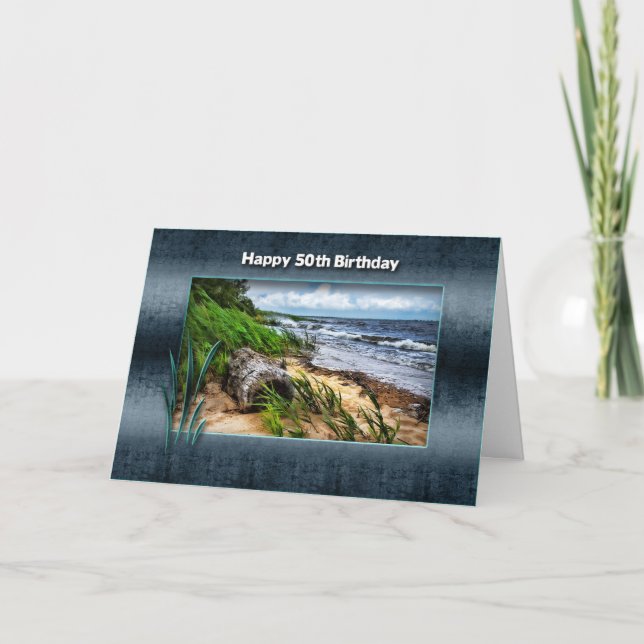 BIRTHDAY - 50 TH - Driftwood Kort (Framsida)