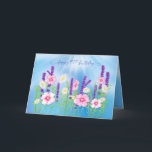 Birthday 70th Soft Delicate Flower Garden Blue Kort<br><div class="desc">Beautiful flower garden against blue sky in many categories for that special lady who loves flowers.</div>