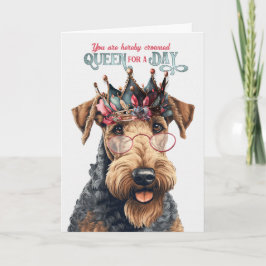 Birthday Airedale Terrier Hund Queen för en dag Kort