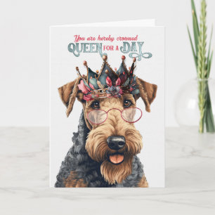 Birthday Airedale Terrier Hund Queen för en dag Kort
