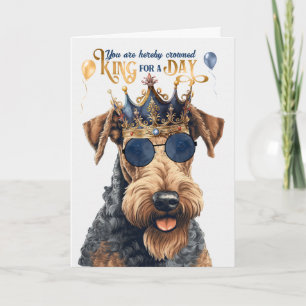 Birthday Airedale Terrier Kung för en dag Kort