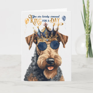 Birthday Airedale Terrier Kung för en dag Kort