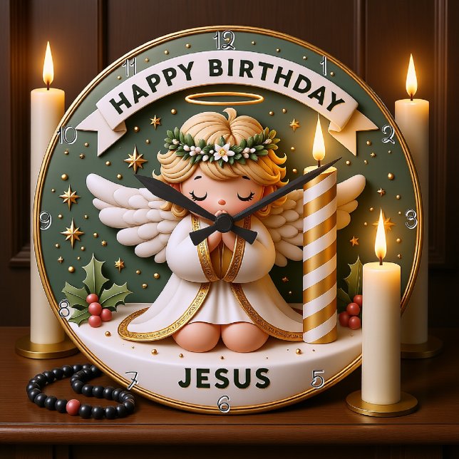 Birthday Angel Jesus Stor Klocka (Skapare uppladdad)