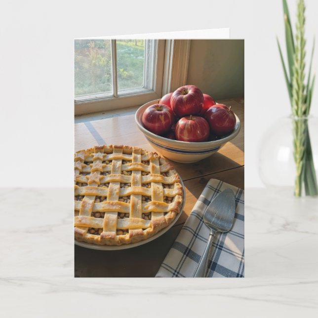 Birthday Apple Pie By a Farmhouse Window Kort (Framsida)