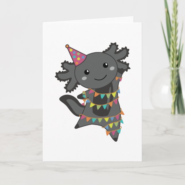 Birthday Axolotl Garland Kort (Framsida)