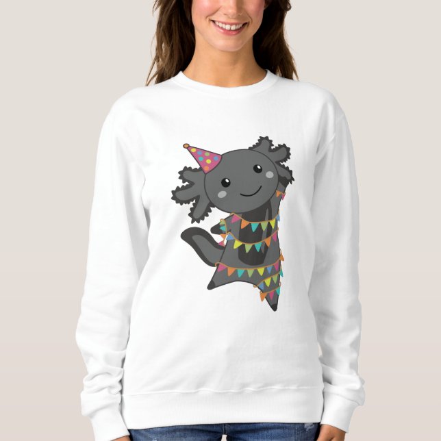Birthday Axolotl Garland T Shirt (Framsida)
