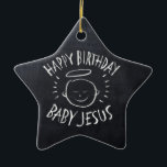Birthday Baby Jesus - Religiösa Chalkboard Julgransprydnad Keramik<br><div class="desc">Ibland är det trevligt att minnas vad "CHRIST" mas firas för. din trosanda med andra. Hitta den här charmerande designen på andra produkter - kolla bara in vår butik. Det finns en svart kritversion endast för vit - en vit kritversion om du vill att den här produkten ska användas på...</div>