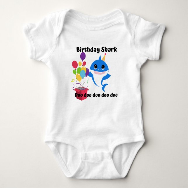 Birthday Baby Shark T Shirt (Framsida)