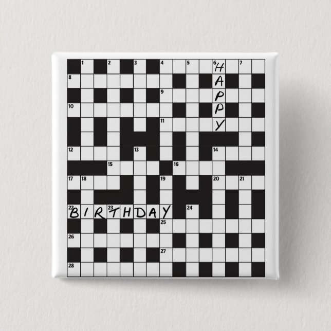 Birthday badge - For crossword lovers Knapp (Framsida)