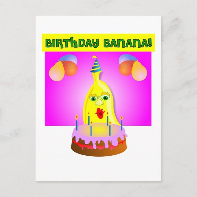 Birthday Banana Vykort (Framsida)
