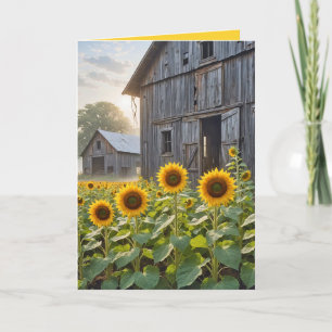 Birthday Barn Sunblommor Kort