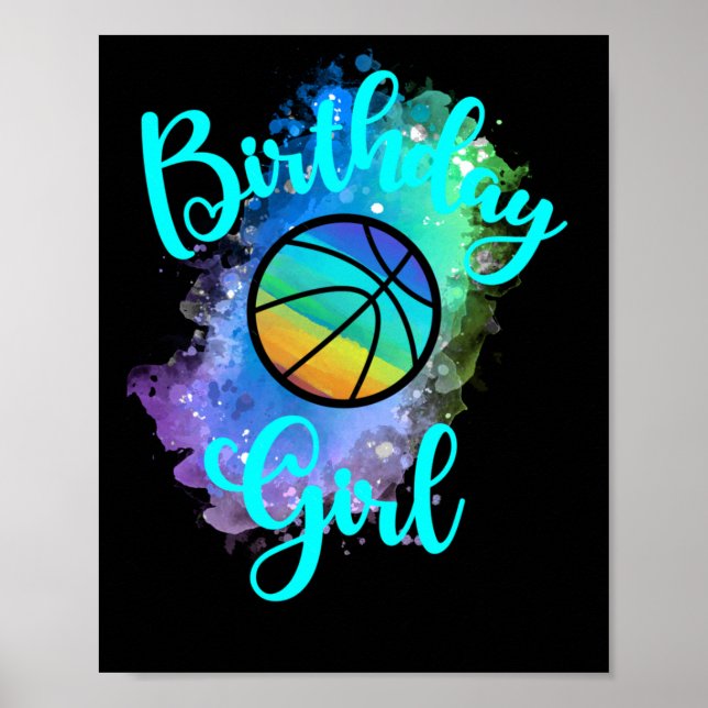 Birthday Basketball Girl Poster (Framsidan)
