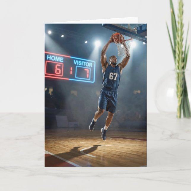 Birthday Basketball Player Number 67  Kort (Framsida)