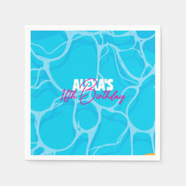 Birthday Bday Pool Party Pappersservett