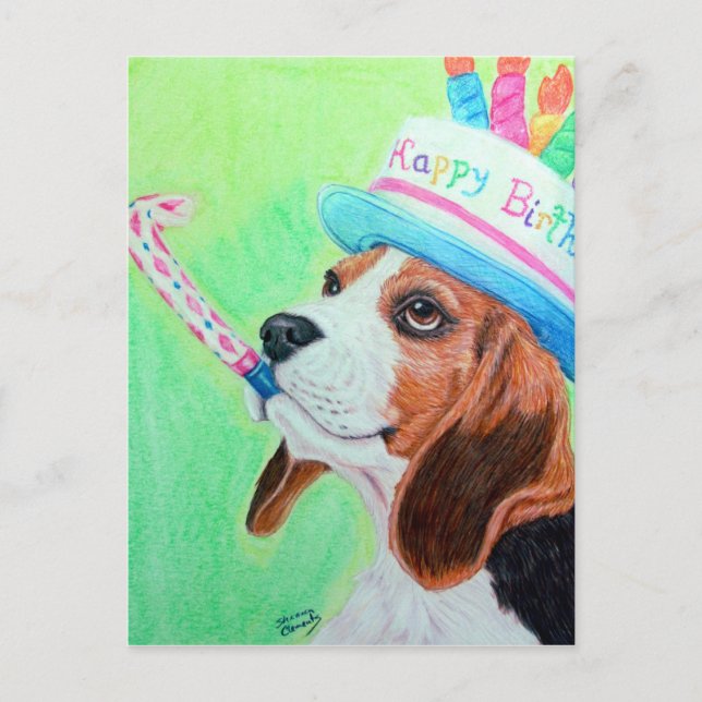 Birthday Beagle Vykort (Framsida)