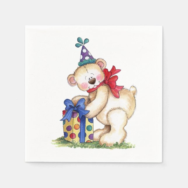 Birthday Bear Gift Pappersservett (Framsidan)