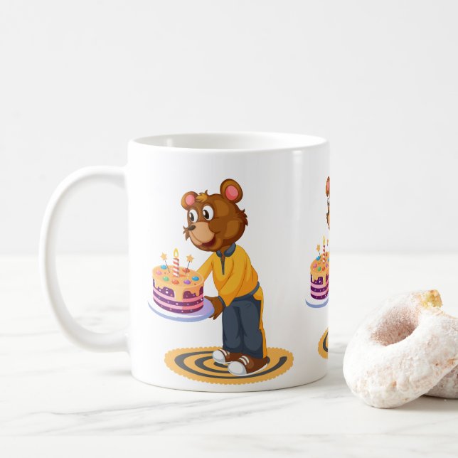 Birthday Bear Surprise Kaffemugg (Med munk)