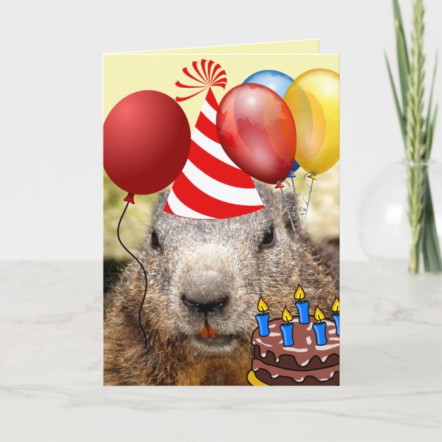 BIRTHDAY BEAVER FUNNY BIRTHDAY HÄLSNING BIG CARDS KORT (Framsida)