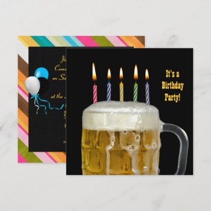 Birthday Beer Party Inbjudningar