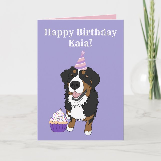 Birthday Bernese Mountain Hund Kort (Framsida)