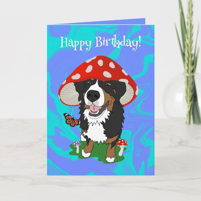 Birthday Bernese Mountain Hund Kort (Framsida)