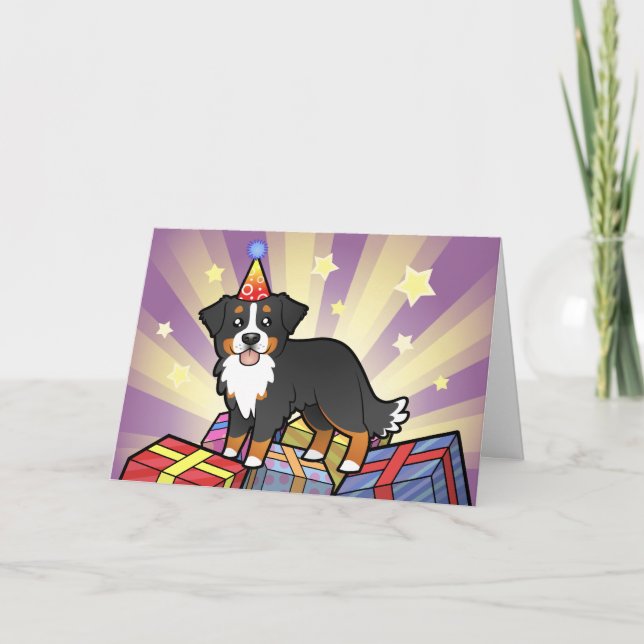 Birthday Bernese Mountain Hund Kort (Framsida)