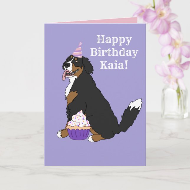 Birthday Bernese Mountain Hund Kort (Orkide)