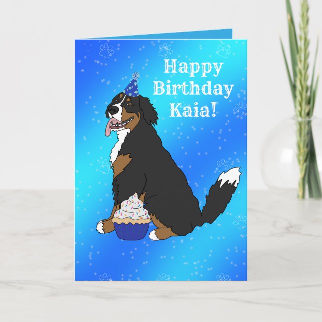 Birthday Bernese Mountain Hund Kort (Framsida)