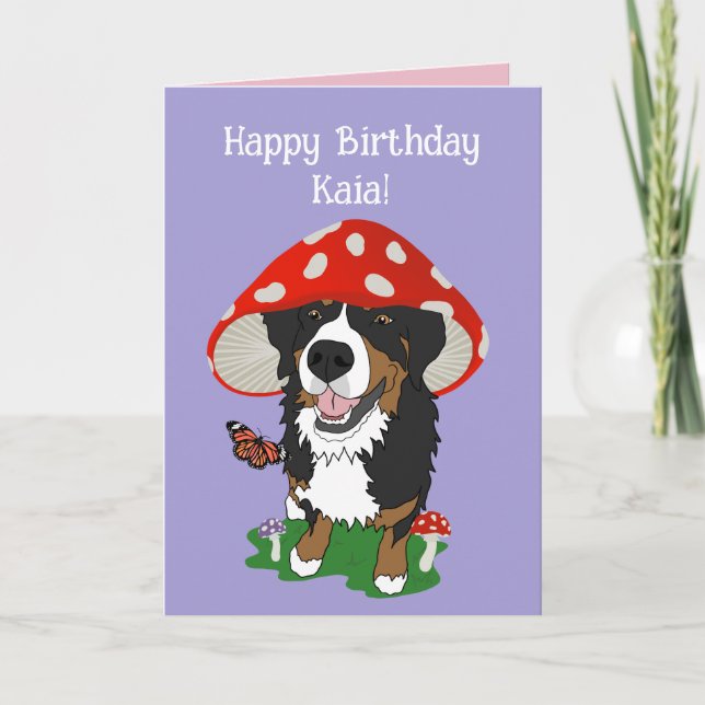 Birthday Bernese Mountain Hund Kort (Framsida)