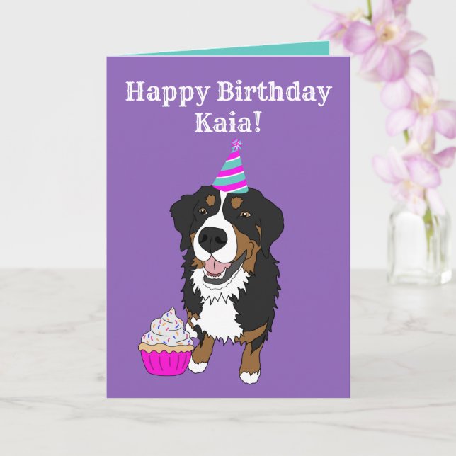 Birthday Bernese Mountain Hund Kort (Orkide)