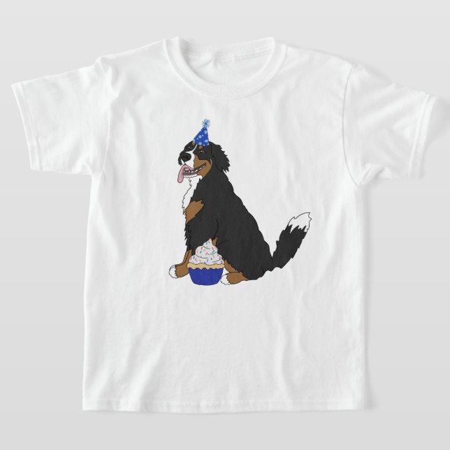 Birthday Bernese Mountain Hund T Shirt (Laydown)