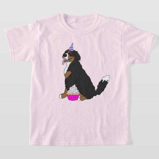 Birthday Bernese Mountain Hund T Shirt (Laydown)