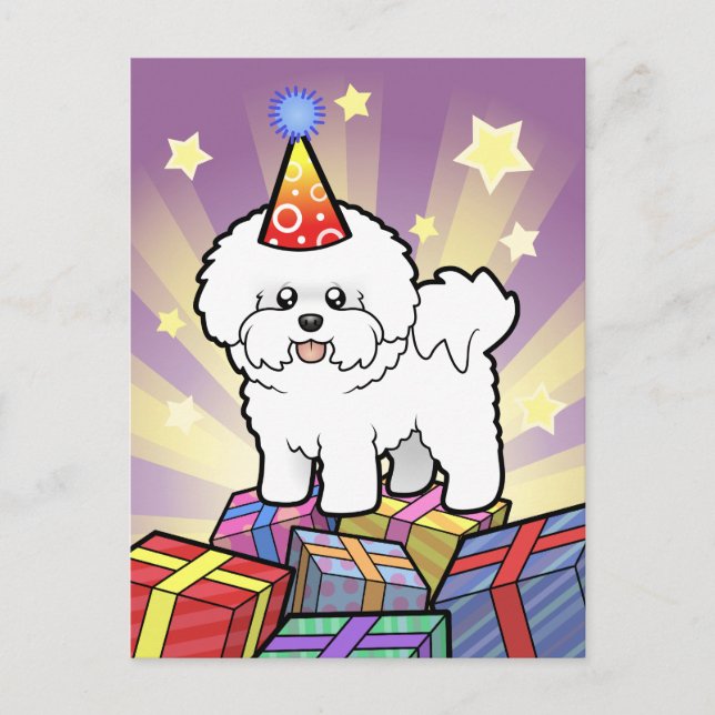 Birthday Bichon Frise Vykort (Framsida)