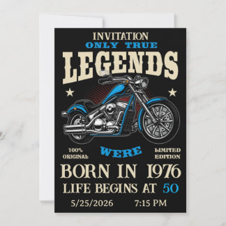 Birthday Biker Motorcycle Chopper Personalizable Inbjudningar