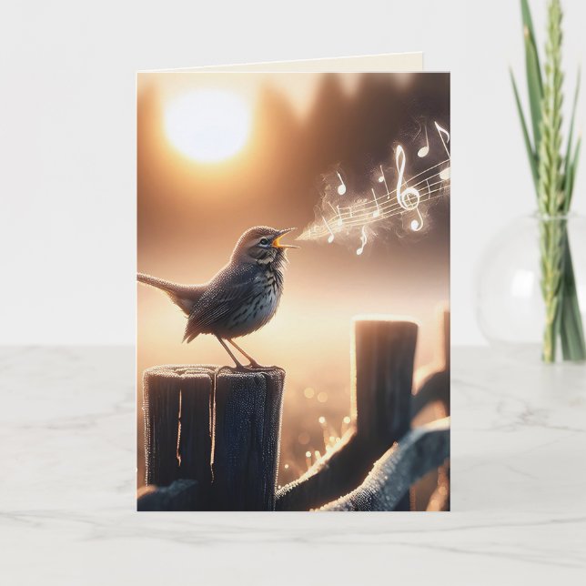 Birthday Bird Singing Kort (Framsida)