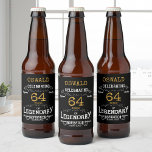 Birthday Black Guld Ölflaska Etikett<br><div class="desc">En personlig elegant-födelsedag för öl flaska som är lätt att anpassa för den speciella födelsedagsfesten tillfälle.</div>