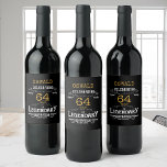 Birthday Black Guld Vinflaska Etikett<br><div class="desc">En personlig elegant vin flaska-märkning som är lätt att anpassa för den speciella födelsedagsfesten tillfälle.</div>