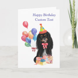 Birthday Black och Tan Cavalier Spain Kort