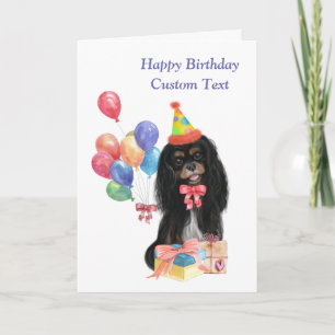 Birthday Black och Tan Cavalier Spain Kort
