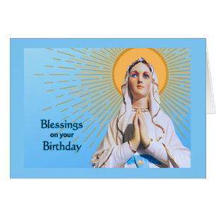 Birthday Blessings Virgin Mary Praying Hälsningskort