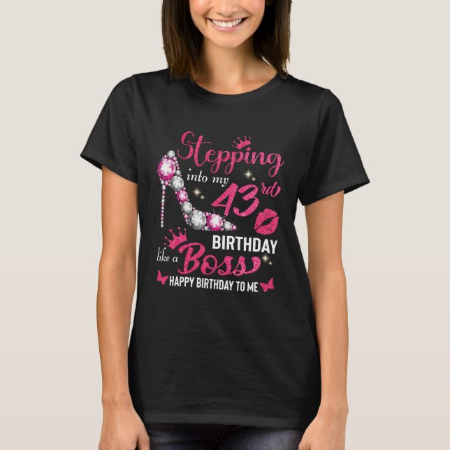 Birthday Bling Shirt | Personlig Birthday Shirt T Shirt (Framsida)