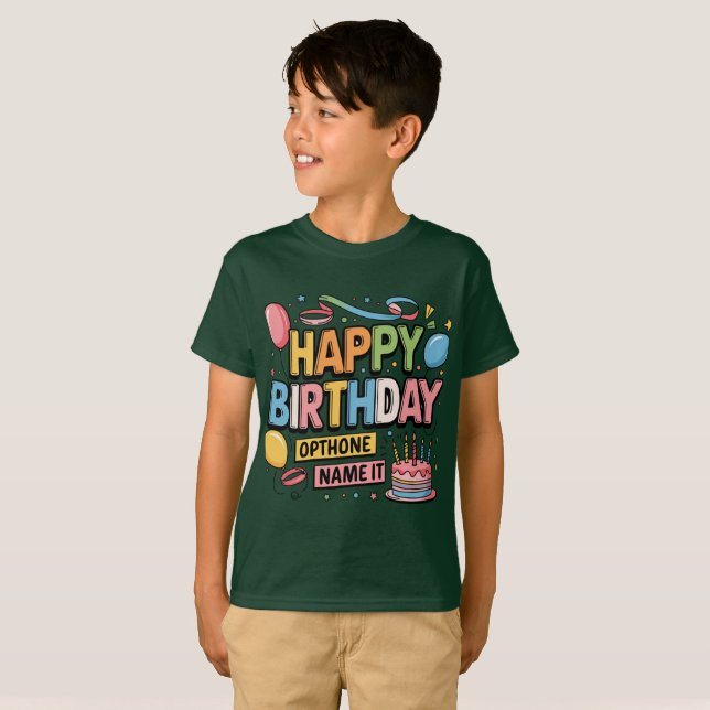 "Birthday Bliss"T-Shirt T Shirt (Hel framsida)