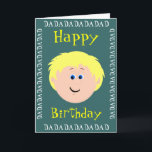 Birthday Blonde Hair Pappa från Son Kort<br><div class="desc">Ett sött stollig-kort för en son till ge till hans pappa på födelsedagen eller gör din egen tillfälle. Ändra bakgrunden till färg och ord på framsidan och insidan om du vill ha ett anpassningskort för pappa. Behöver du en annan hårkombination, så säg att jag skapar den ~ eller checkar ut...</div>