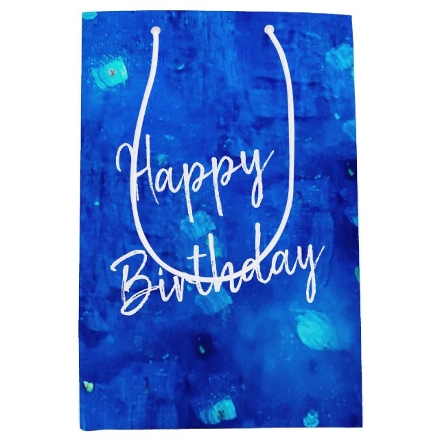 Birthday Blue Neon Rymden (Framsidan)
