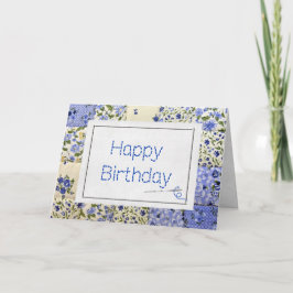 Birthday Blue Quilt med Nål Kort