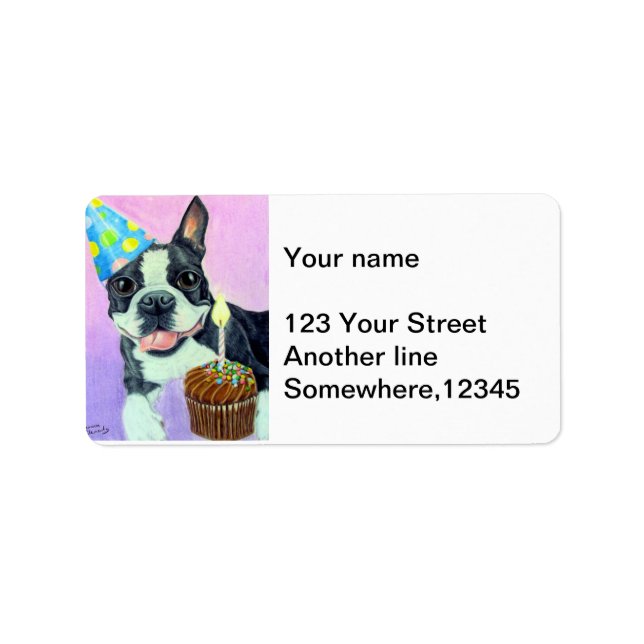 Birthday Boston Adressetikett (Framsidan)