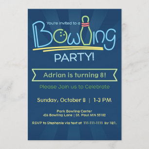 Birthday Bowling Party Inbjudningar