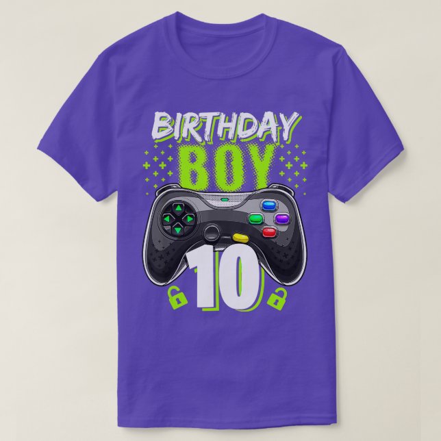 Birthday Boy 10 Video Game Controller  10th Birthd T Shirt (Design framsida)
