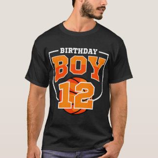 Birthday Boy 12 Basketball Theme Bday Party Celebr T Shirt