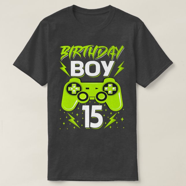 Birthday Boy 15 Video Game Controller Gamer 15th B T Shirt (Design framsida)